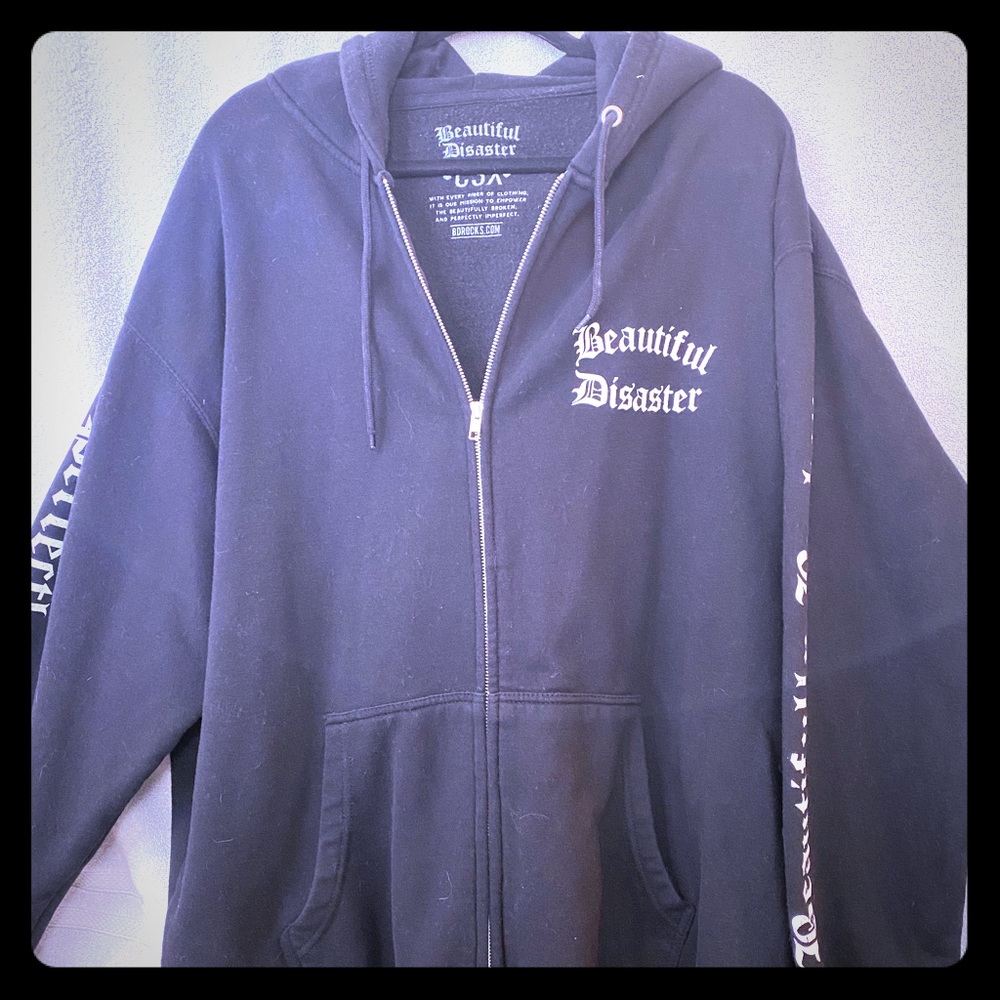 Beautiful Disaster zip up hoodie - Curvy 3X